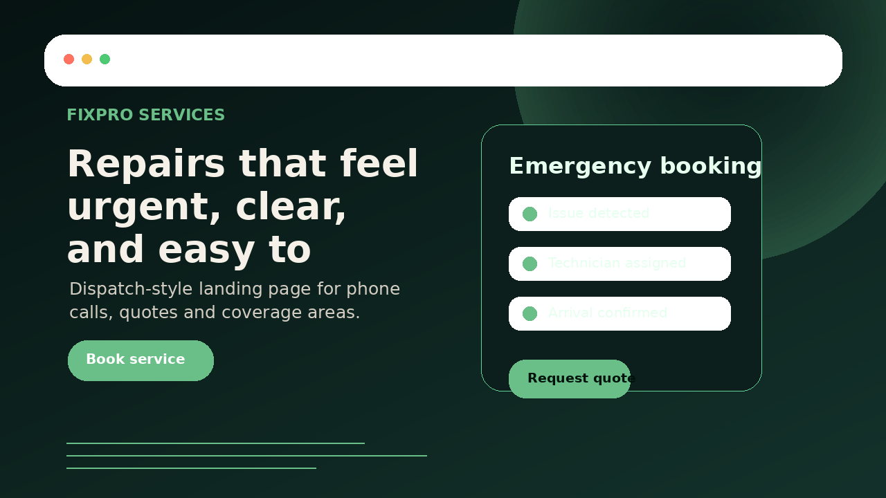 Service company demo page preview