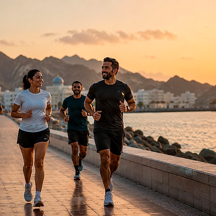Sunset sports activity in Oman